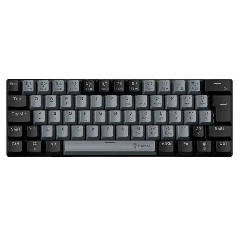 Teclado Mecânico 60% Cinza Switch Marrom e Vermelho