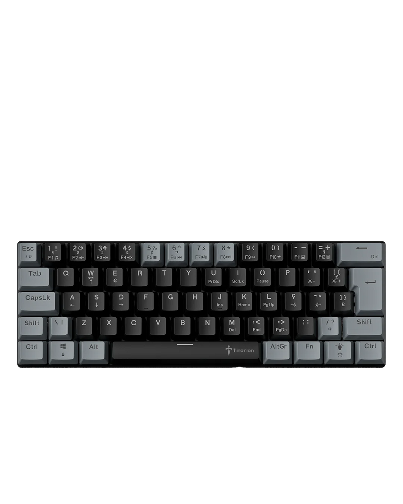 Teclado Mecânico 60% Cinza Switch Marrom e Vermelho